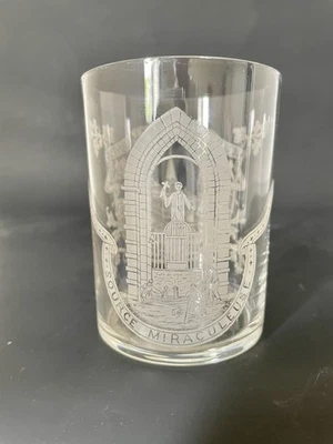 Ancien Gobelet en cristal gravé Nouvelle Église de la Louvesc XIXème - Photo 1/4