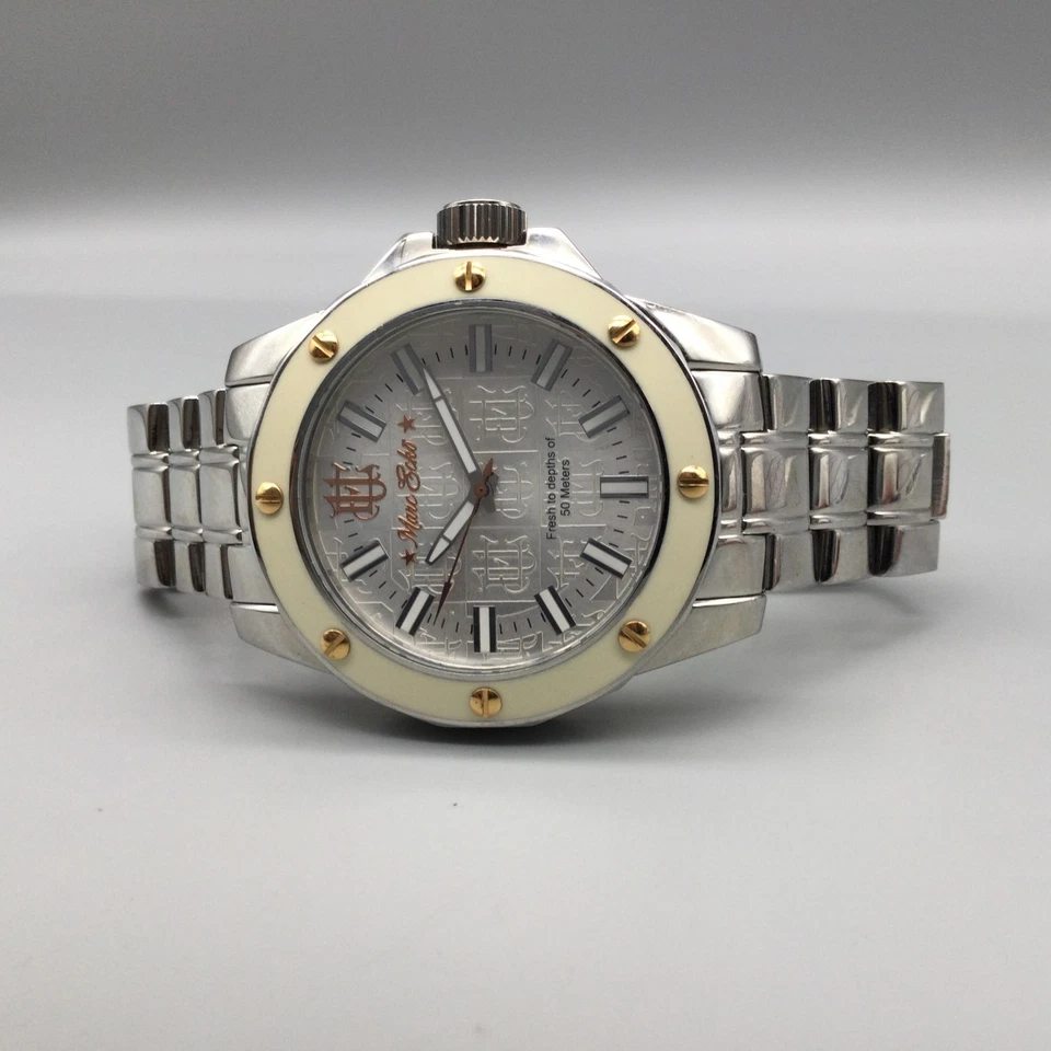 Reloj Marc Ecko Hombre 46mm Tono Plateado Inoxidable E16582G1 Batería Nueva 8.25" Foto 4 de 4