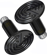 2 Pack 100W Infrared Ceramic Heat Lamp, Black Reptile Heat Bulb No Light Emit...