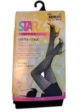 Spanx Star Power Center-Stage Nouveau Patterned Shaping Tights Black Size C