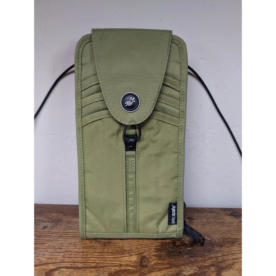Pacsafe Pouchsafe 200 Seguridad de Viaje RFID Bloqueo Cuello Bolsa Verde Oliva Foto 2 de 4