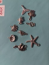 Beach Ocean Shells Fish Charms Pendants Jewelry Making Findings 18 Pcs Alloy