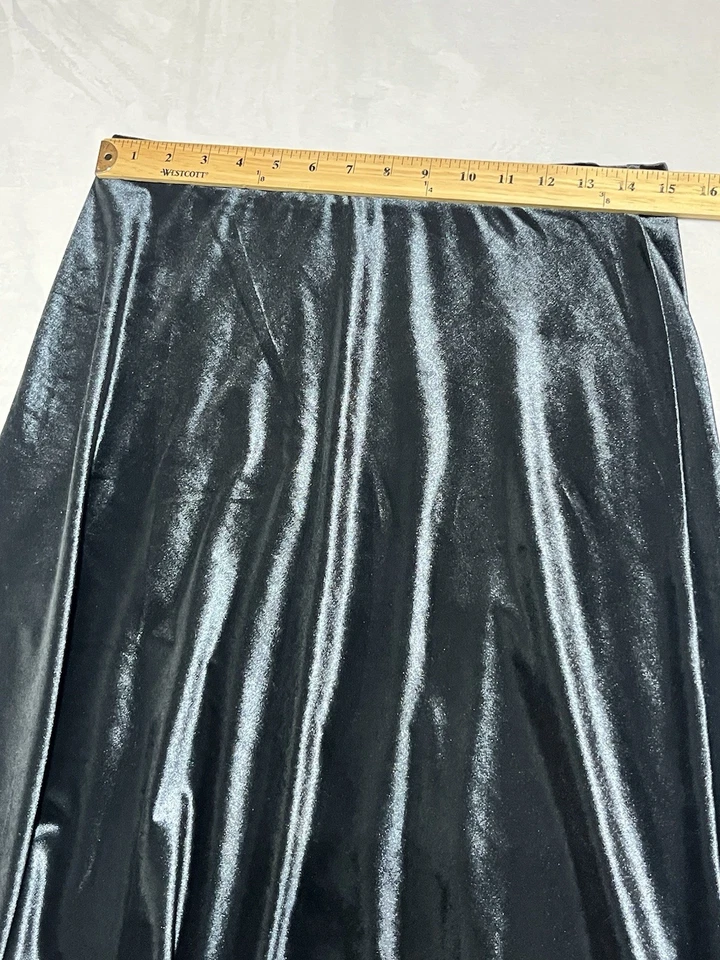 Falda midi de terciopelo Banana Republic para mujer mediana azul gris línea A Pull On Foto 4 de 4