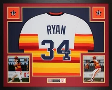 Nolan Ryan Autographed & Framed Rainbow Houston Jersey Auto Tristar COA