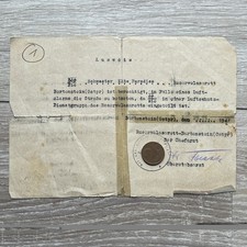 Bartenstein Schrozberg Prusy Wschodnie Szpital Zezwolenie Dowód tożsamości Dokument Oryginał