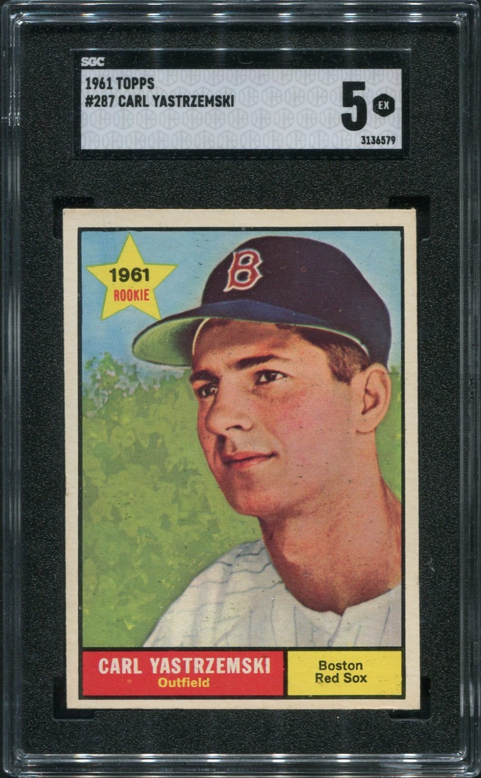 1961 Rookie Topps Carl Yastrzemski #287 nicely centered SGC 5 EX