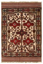 4'1" x 6'3" Traditional Vintage Hand Knotted Oriental Carpet Wool Area Rug