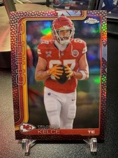 2025 Topps Chrome Travis Kelce Football Leather Refractor Kansas City Chiefs