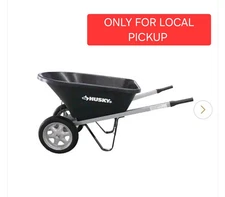 ✨️ Husky 6 cu. ft. Poly Wheelbarrow with Dual Flat Free Tires‼️local Pickup Only