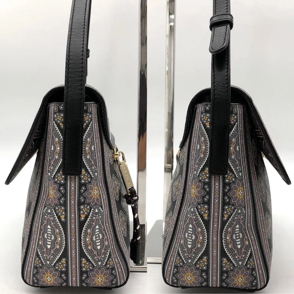 Auténtico bolso bandolera de cuero PVC con patrón de cachemira ETRO para mujer usado Foto 4 de 4