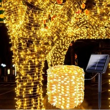 Solar LED Lights Waterproof Copper String Fairy Christmas Wedding Party Garden