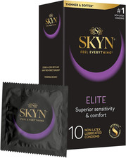 Elite, 10 Count, Ultra-Thin, Lubricated Latex-Free Condoms