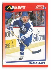 1991-92 Score Canadian Bilingual #250 Aaron Broten Toronto Maple Leafs