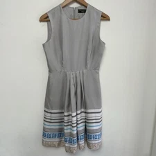 Shanghai Tang Dress 100% Mulberry Silk Mini Patterned Slim Fit Size UK 10 US 6