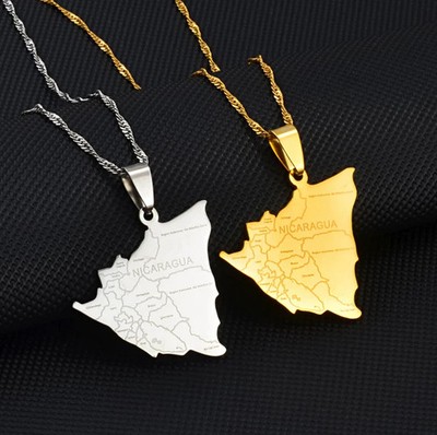 Nicaragua Map with cities Pendant Necklace