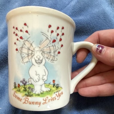 Papel ''Some Bunny Loves You'' Bunny Ceramic Coffee Mug, White, 10 fl oz