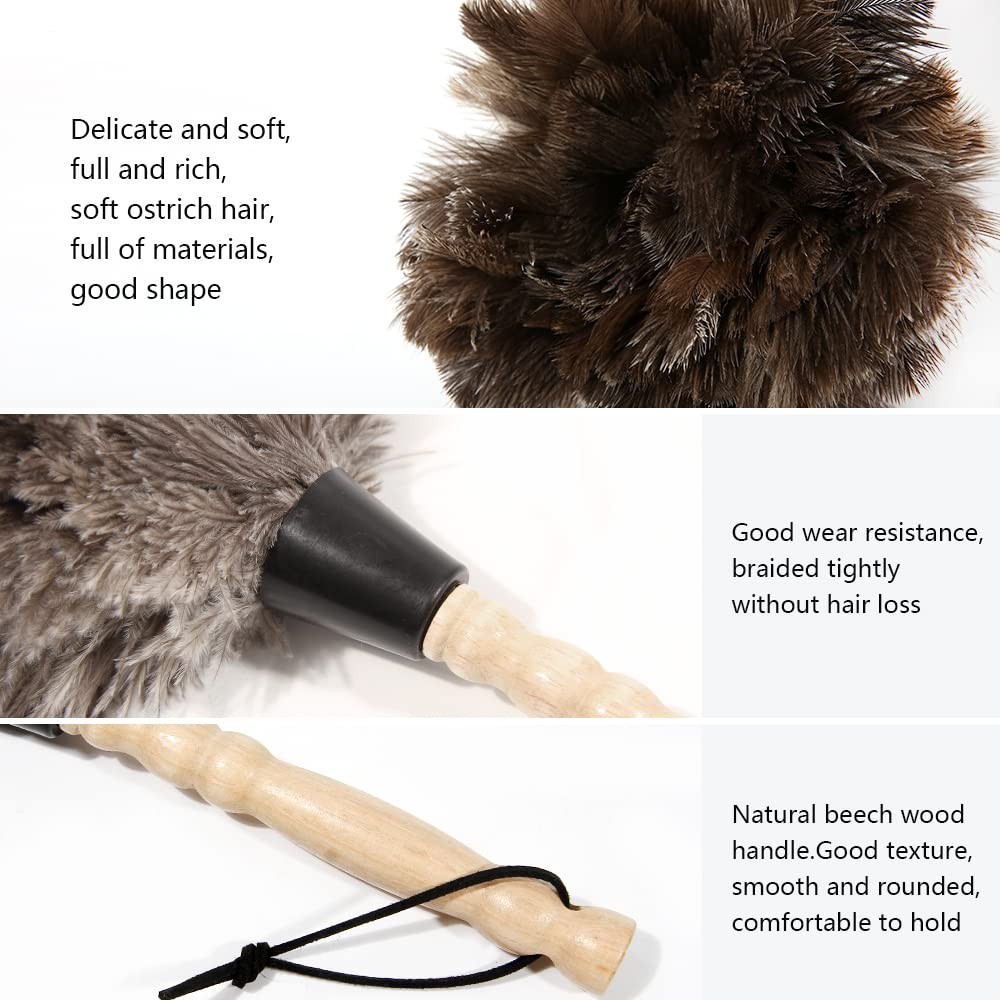 iHUFeather Ostrich Feather Duster 14 inch Model-14“-brown-2 Pieces  View 3