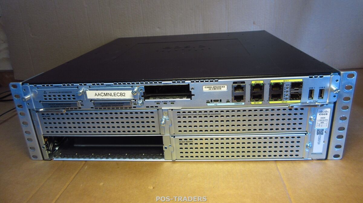 Cisco 3925 C3900-SPE200/K9 V05 Service Router 4-Ports GE 2x Cisco 3925 C3900-SPE200/K9 V05 Service Router 4-Ports GE 2x