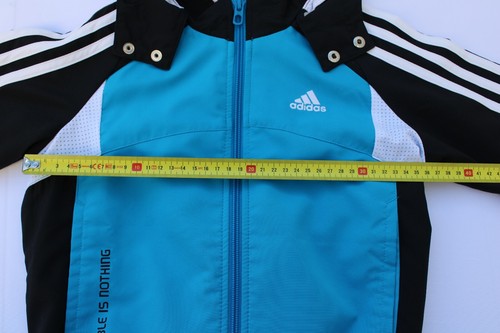 Adidas Kids Unisex Tracksuit Size 5 Blue Black White Hoodie & Pants VGC - Picture 23 of 24