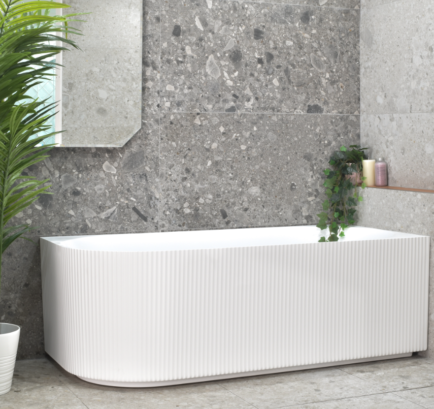 1500/1700mm Ceramic White Fluted Oval Corner Bathtub Pickup From QLD eBay