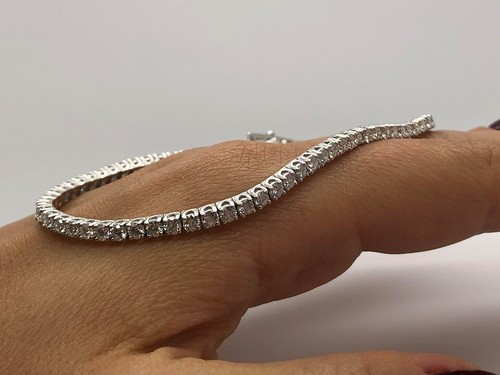 PULSERA DAMA TENIS DE LUJO DIAMANTES 4,00 QUILATES ORO BLANCO 18 QUILATES *GOY207 - Imagen 8 de 12
