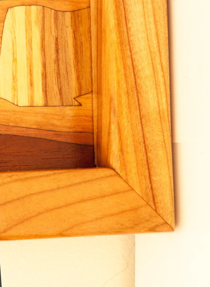 Caballos Madera Incrustación Marquetería Arte Pared Panel Enmarcado Decoración Hogar Regalo Ecológico Foto 2 de 4