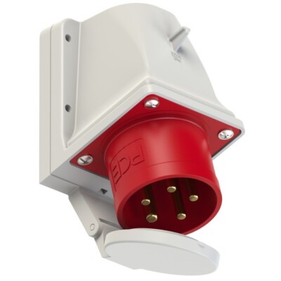 32A CEE Wandgerätestecker mit Klappdeckel IP44 5-polig 32 A 5p PCE 525-6d
