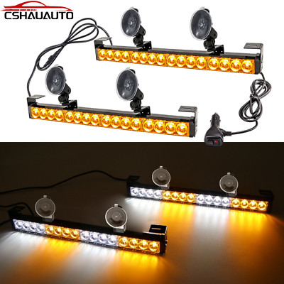 2 in1 LED Emergency Strobe Lights  Windshield Dash Warning Flashing Lights