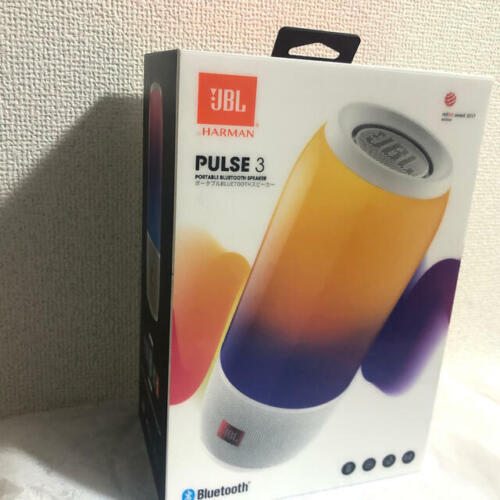 JBL PULSE 3 White Speaker Bluetooth Multicolor LED Portable and IPX7  waterproof
