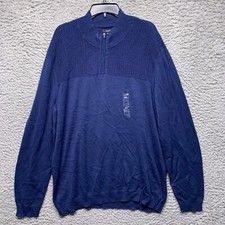 Alfani Sweater Mens XXL Blue Quarter Zip Long Sleeve Knit Pullover