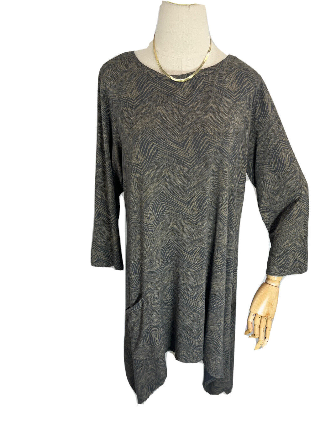Cut Loose Womens Gray Tunic Dress Large Asymmetrical Hem Lagenlook eBay