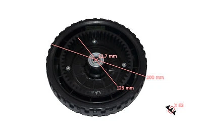 PERFETTOGIARDINO Carrello tosaerba 20 cm carrello giardino compressore ruota motrice + cuscine...