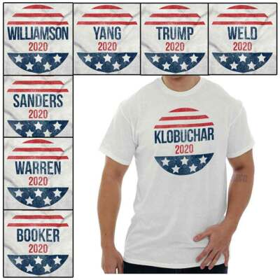 Cory Booker Campaign President US Vote Button Adult Short Sleeve Crewneck Tee