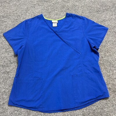 Scrubstar Womens Top Size XL Electric Blue Pockets