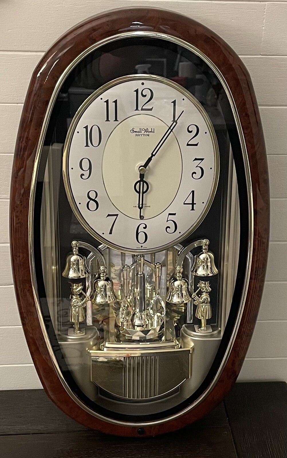 Small World Rhythm Clock Swarovski Crystals Quartz Melody Chime Hourly