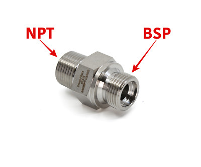 Edelstahl - Doppelnippel G 3/8    NPT 3/8  Wasser Wasserfilter Untertisch