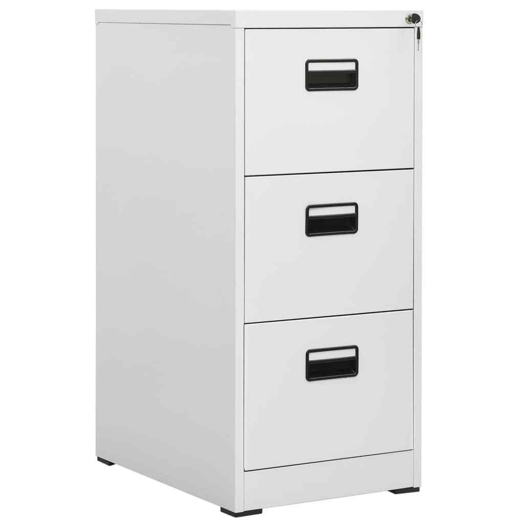 Schedario con 3 Cassetti Acciaio Grigio Archivio Classificatore Ufficio vidaXL