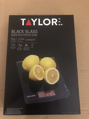 Taylor Pro Dual Küchenwaage Schwarz Glas Digital 5 kg/11 Pfund Kapazität Hintergrundbeleuchtung