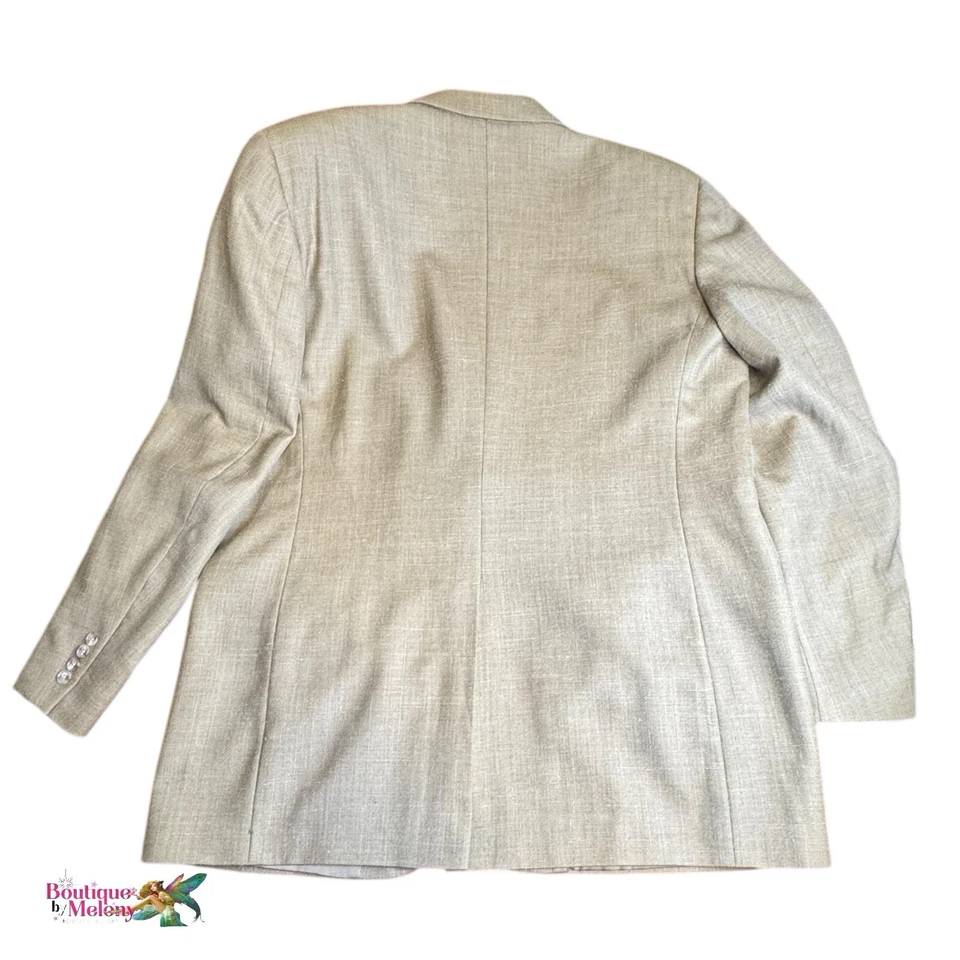 Club Room by Charter Club Sport Coat Cream 2 Button Wool Silk Linen Men Size 46L - Image 2 of 4