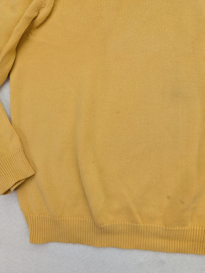 Talbots Men's Sweater Size Large Yellow Mock Neck Henley Pullover - Image 4 of 4