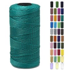 1.5mm x 219 Yards Polyester String Cord for Knitting and 1 Roll Viridian Blue