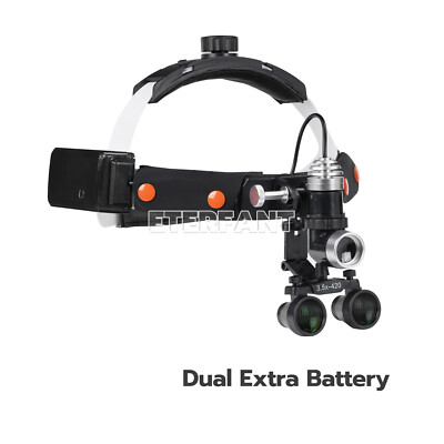 Dental 3.5X-R Surgical Headband Binocular Loupes & 10W LED Head Light Headlight
