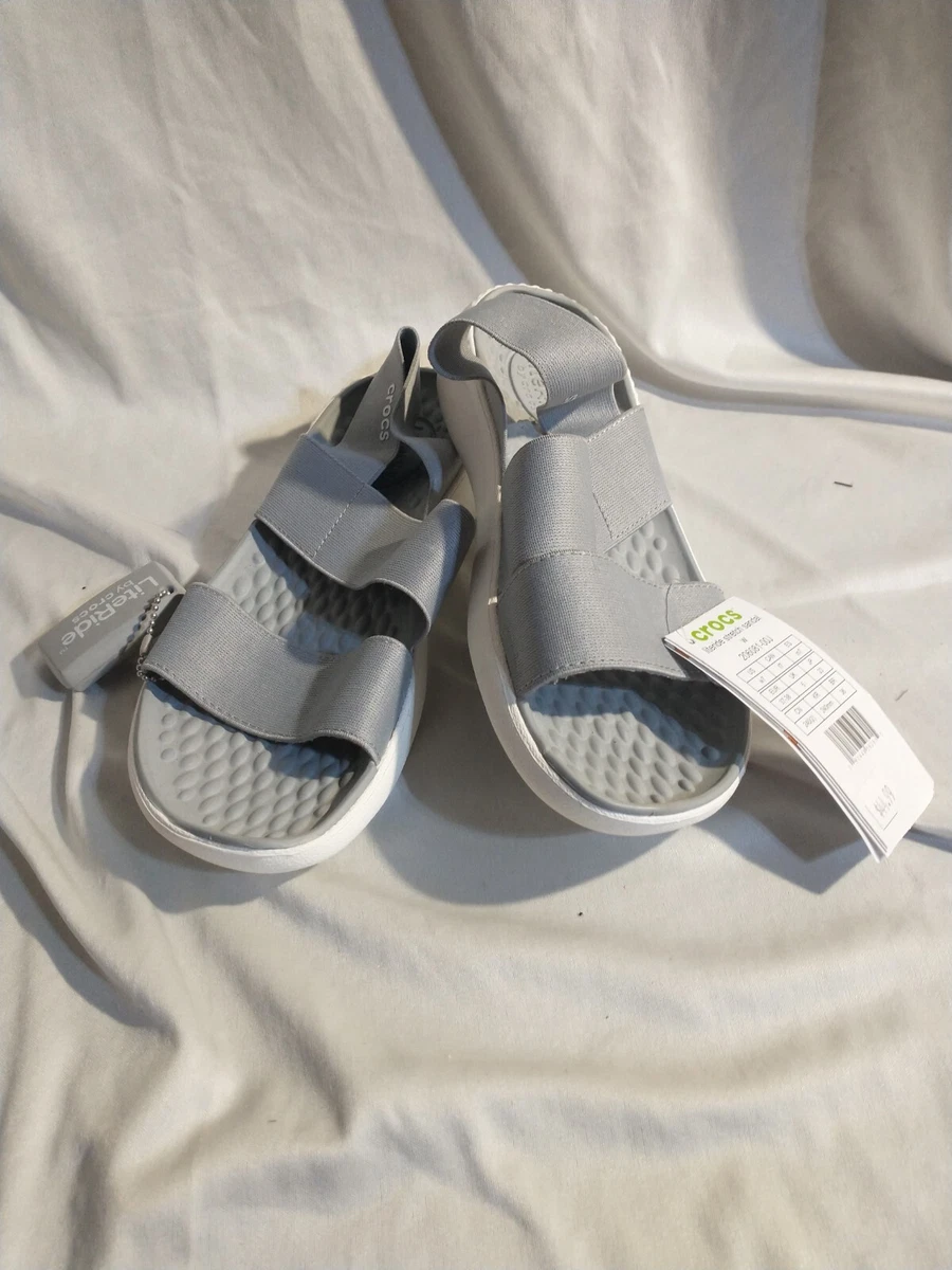 NWT Crocs Women s Gray Grey Sandals LiteRide Sporty Sandals
