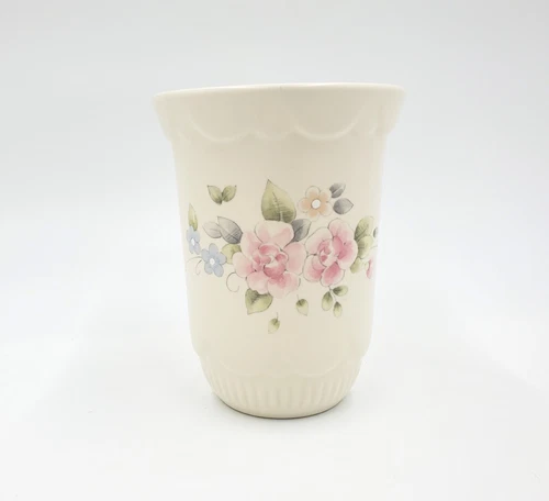 Vintage Pfaltzgraff Tea Rose Utensil Holder / Vase - VGC Retro Made in USA