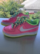 Nike Air Force 1 Low Pink Blast White Volt Youth 5.5