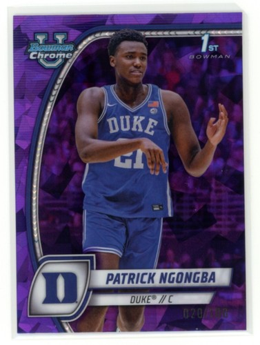 PATRICK NGONGBA 2024-25 Bowman Chrome Sapphire University Purple #58 20/100