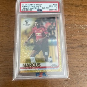Marcus Rashford #/50 Gold Refractor PSA 10 Topps Chrome UCL 2018