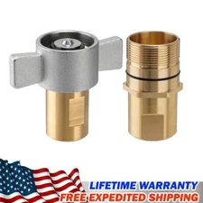 1" NPT Wet-Line Wing Nut Hydraulic Quick Disconnect Coupler / Coupling Set