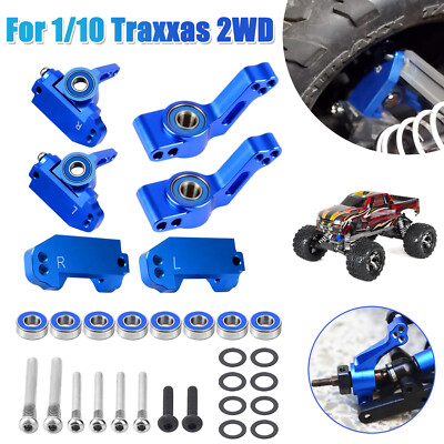 Aluminum Front Caster Block Steering Blocks Rear Stub Axle for 1/10 Traxxas 2WD