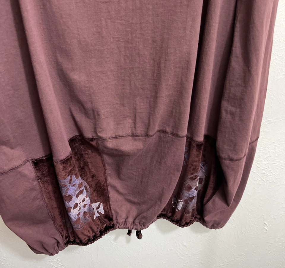 VTG Blue Fish Skirt Size 1 (L/XL) Purple Velvet Hand Printed Organic Cotton - Image 4 of 4